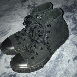 All black hi-top converse